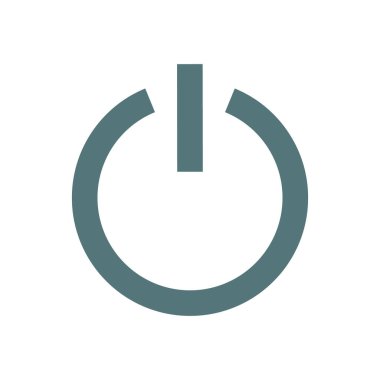 Güç düğmesi simgesi açık. Enerji çizelgesi çizimi beyaza izole edildi.