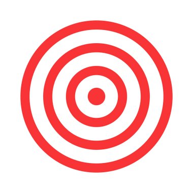 Hedef simgesi. Hedef vektör çizimi beyaza izole edildi. Pazarlama veya iş hedefi.