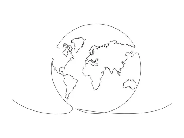 Συνεχής Απεικόνιση Διανυσμάτων Γραμμών Γης Απομονωμένη Λευκό Φόντο — Διανυσματικό Αρχείο