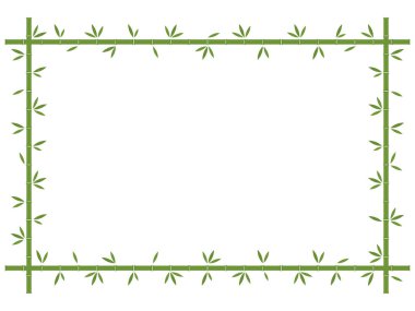 Tropik yeşil bambu vektör illüstrasyonlu bir arka plan. Japonya, Çin yapraklı ağaçları.