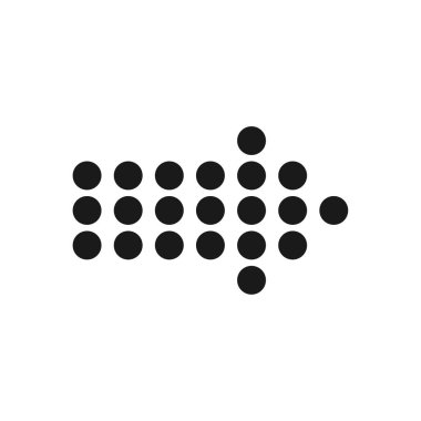 Beyaz arkaplanda izole edilmiş birçok daire vektör illüstrasyonundan ok işareti simgesi