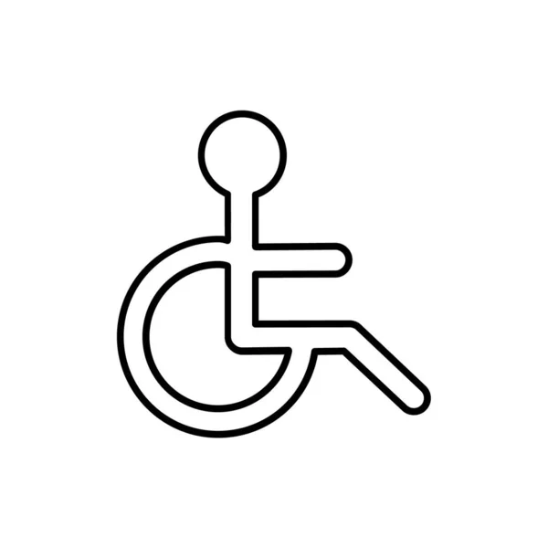 Ikona Niepełnosprawności Niepełnosprawnych Znak Dla Wózków Inwalidzkich Wektor Ilustracja Izolowana — Wektor stockowy