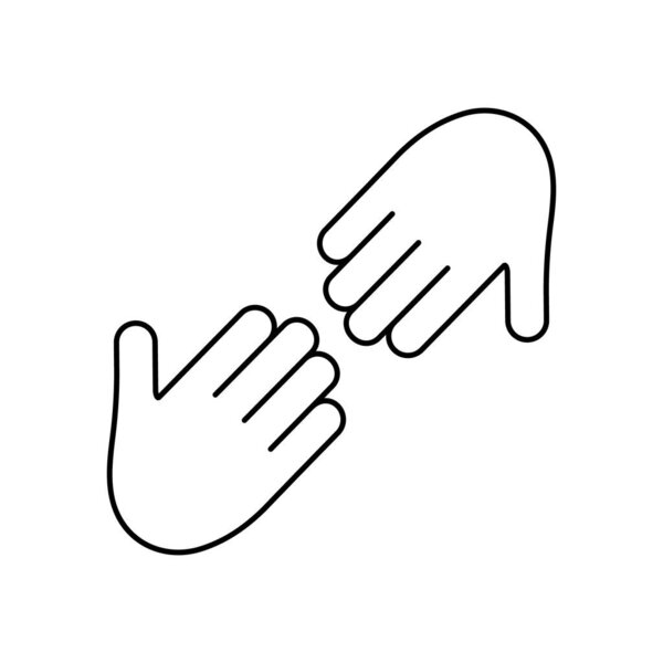 Hands symbolizing a team or teamwork flat icon for business, inclusion concept, love concept isolated on white background. Voluntary, charity, donation icon.