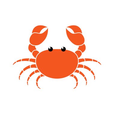 Yengeç çizgi filmi kes vektör illüstrasyonunu beyaza izole et.