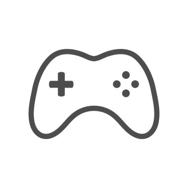 Joystick vektör çizimi beyaz arkaplanda izole edildi. Oyun konsolu sembolü.
