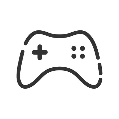 Joystick vektör çizimi beyaz arkaplanda izole edildi. Oyun konsolu sembolü.