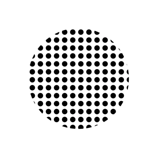 Abstrakte Runde Form Mit Kleinen Kreisen Auf Weißem Hintergrund — Stockvektor
