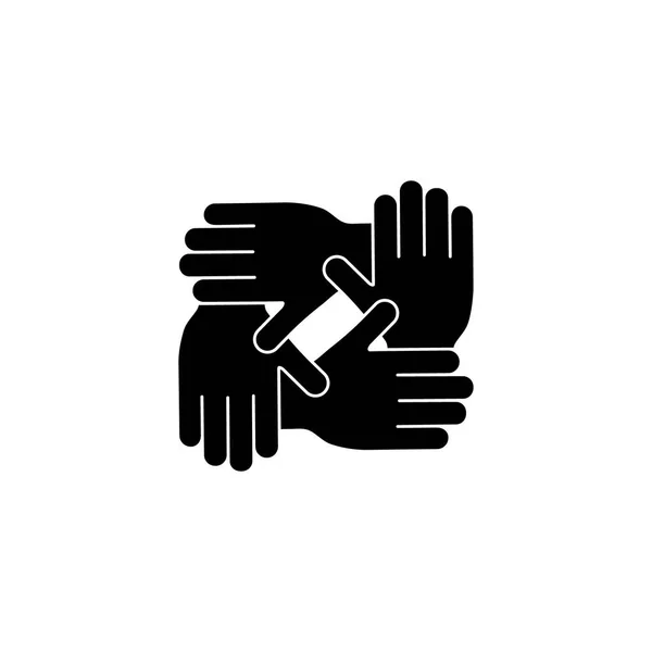 Белом Фоне Выделена Векторная Иллюстрация Черного Силуэта Гуманитарной Помощи Руки — стоковый вектор