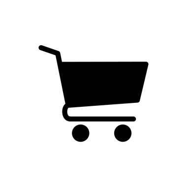 Alışveriş arabası, sepet düz vektör simgesi, beyaz arkaplanda izole edilmiş tramvay sembolü.