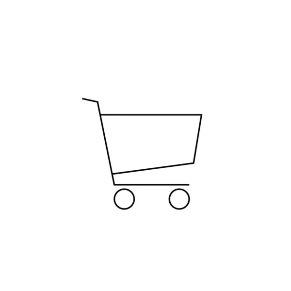 Alışveriş Arabası Sepet Düz Çizgi Vektör Simgesi Beyaz Arkaplanda Izole — Stok Vektör