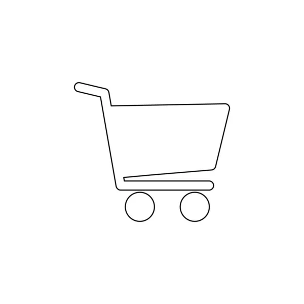 Alışveriş Arabası Sepet Düz Çizgi Vektör Simgesi Beyaz Arkaplanda Izole — Stok Vektör