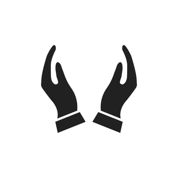 Hände Schwarzes Symbol Flache Vektordarstellung Isoliert Auf Weißem Hintergrund — Stockvektor