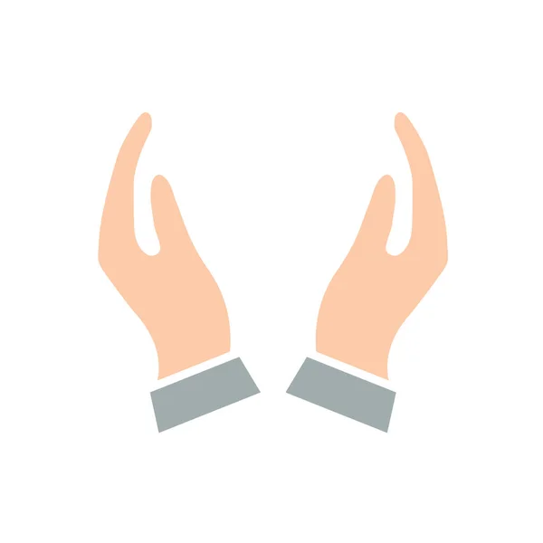 Εικόνα Επίπεδου Χρώματος Χεριών Ανθρώπινη Χειρονομία Βραχίονα Διανυσματική Απεικόνιση Απομονωμένη — Διανυσματικό Αρχείο