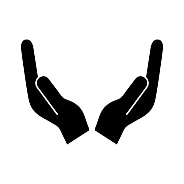 Hände Schwarzes Symbol Flache Vektordarstellung Isoliert Auf Weißem Hintergrund — Stockvektor