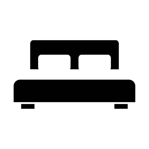 Ліжко Подушками Векторний Значок Обладнання Двоповерхового Будинку Спальні Готельного Номеру — стоковий вектор