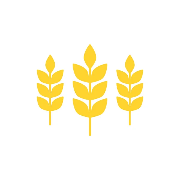 小麦的农业穗部图例孤立于白色之上 谷物标识符号 — 图库矢量图片