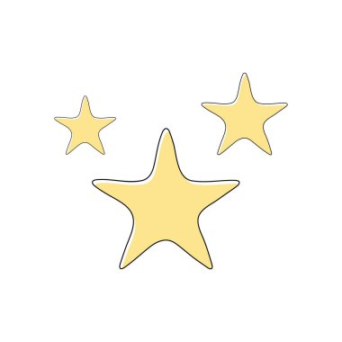 Beyaz üzerine izole edilmiş karalama biçimi vektör illüstrasyonunda yıldız simgesi el çizimi çizimi.