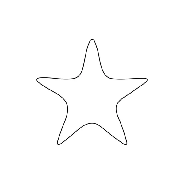 星形图标手绘线条在白色上孤立的涂鸦风格矢量图上 — 图库矢量图片