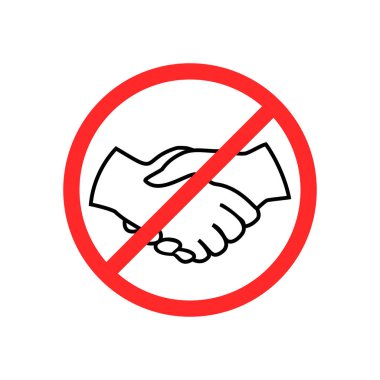 Beyaz üzerinde izole edilmiş el sıkışma işareti vektör çizimi yok.