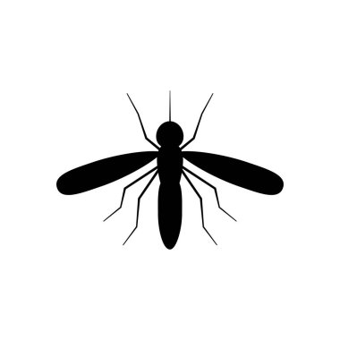 Sivrisinek simgesi çizimi beyaza izole edildi.