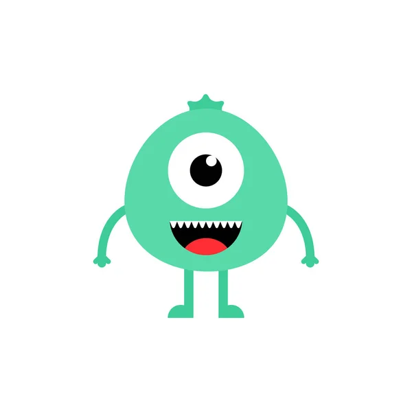 Bonito Desenho Animado Bebê Monstro Kawaii Assustador Engraçado Bebê Personagem — Vetor de Stock
