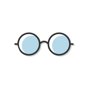 Gözlük simgesi vektör illüstrasyonu beyaza izole edildi.