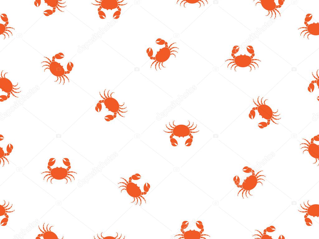 Crab cute pattern background vector illustration on white