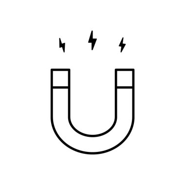 Beyaz arkaplanda izole edilmiş mıknatıs simgesi vektör çizimi.