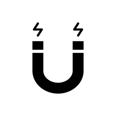 Beyaz arkaplanda izole edilmiş mıknatıs simgesi vektör çizimi.