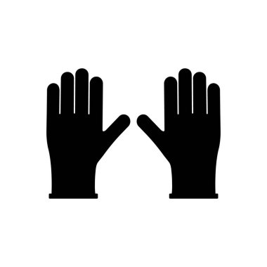 Eldiven simgesi vektör illüstrasyonu beyaz üzerine izole edildi. 