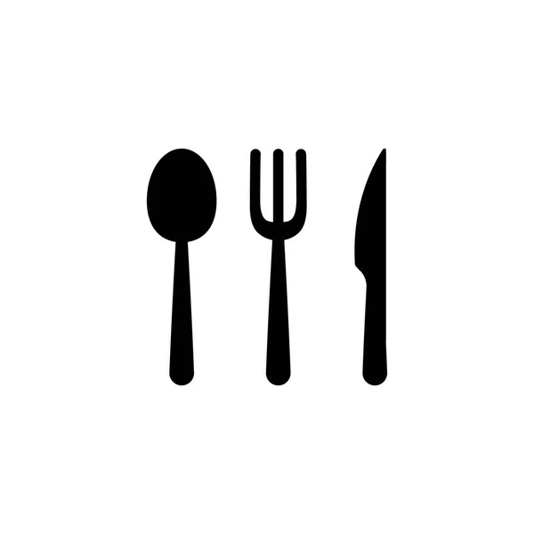 Tenedor Cuchara Cuchillo Ilustración Vectorial Aislada Logotipo Cocina Iconos Silueta — Archivo Imágenes Vectoriales
