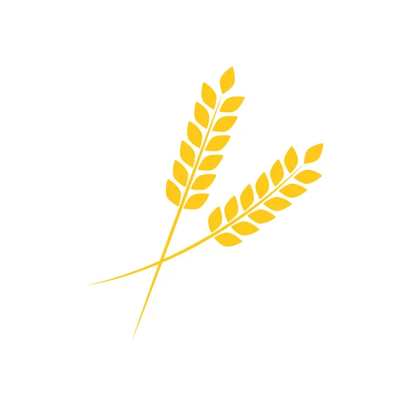 白で隔離された農業小麦のロゴベクトルイラスト — ストックベクタ