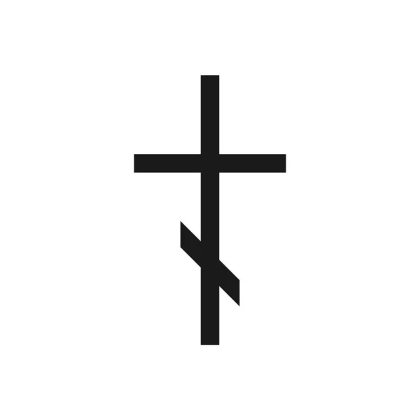 Icono Cruz Cristiana Ilustración Vectorial Aislado Blanco — Archivo Imágenes Vectoriales