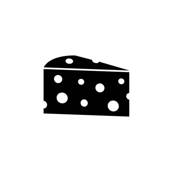 Cheese Icon Vector Illustration Isolated White Black Food Silhouette — Stock Vector