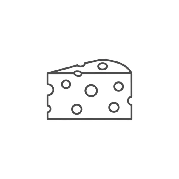 Cheese Line Icon Vector Illustration Isolated White — Stock Vector