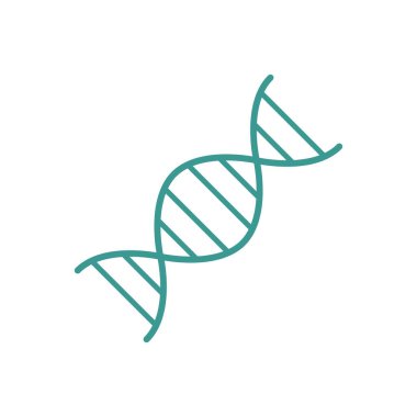 DNA ikonu. Vektör illüstrasyonu beyazda izole edildi