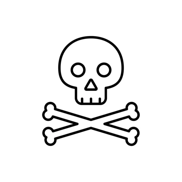 Череп Значком Схрещених Кісток Знак Смерті Друк Векторні Ілюстрації Ізольовані — стоковий вектор