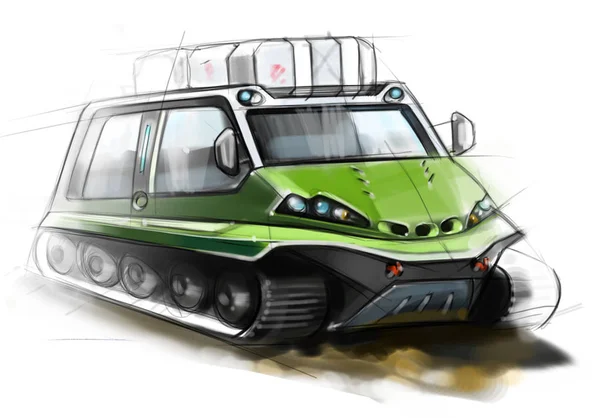 Das Design moderner Geländewagen. Illustration. — Stockfoto