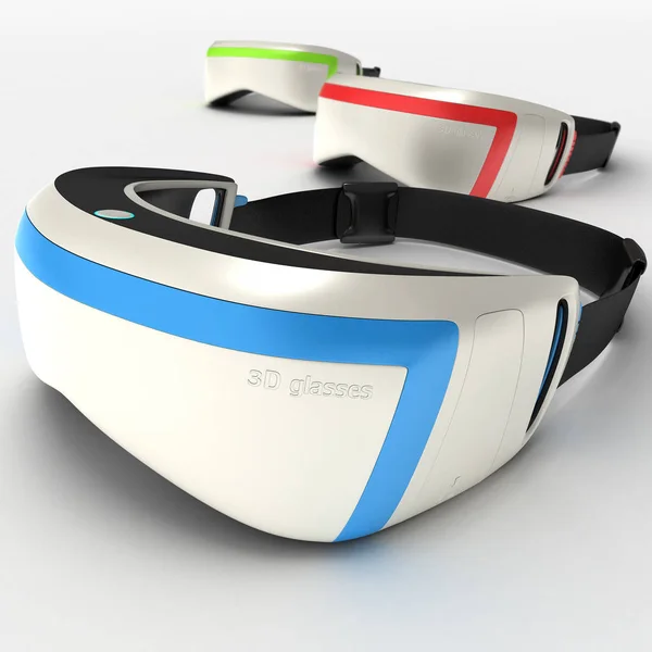 Interactive glasses virtual reality 3D illustration
