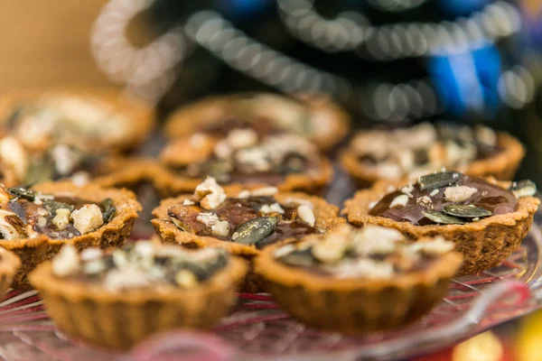 Des Gâteaux Pour Noël Gâteaux Sucrés Dans Une Boulangerie Pour — Photo