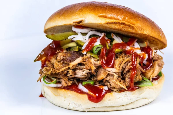 Sandwich hamburger with and mix of vegetables. Fast food. Delicious hamburger