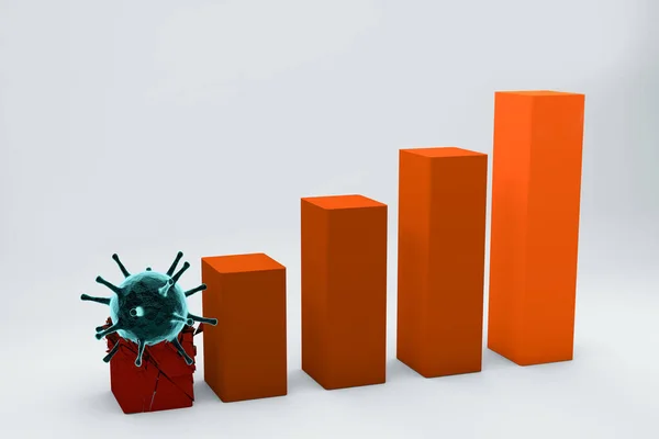 Coronavirusul Afectează Economia Globală Graficul Declin Economiei Afaceri Economice Ilustrație — Fotografie, imagine de stoc