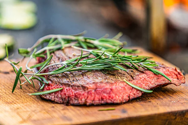 Färskt Utsökt Grillat Kött Grillbiff Grill Närbild Grillbiff — Stockfoto