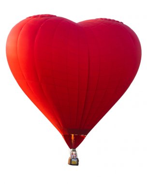 Kırmızı kalp sıcak hava balonu