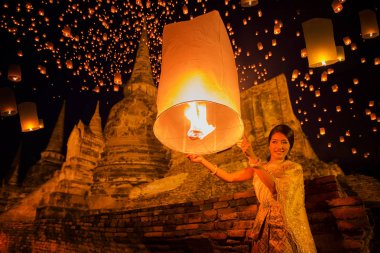 Taylandlı Bayan zevk yeepeng Festivali