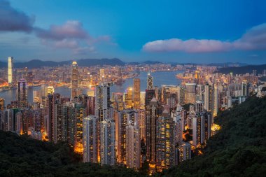 Hong kong görünüm gelin victoria peak tepesinden