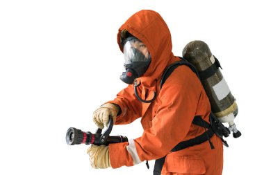 İtfaiyeci ile izole üniformalı