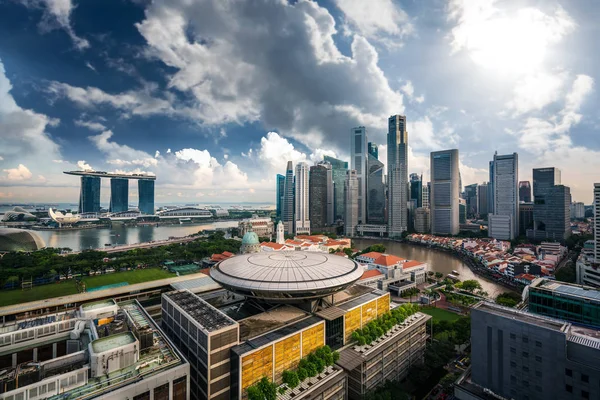 Cityscape Van Stad Singapore Dagtijd Vanuit Venster Van Hotel Singapore — Stockfoto