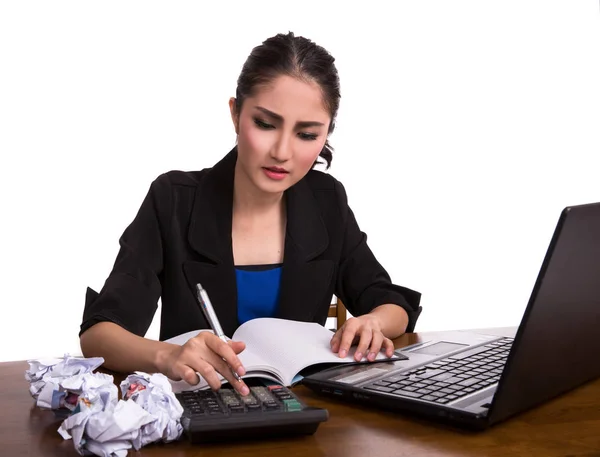 Asian lady officer in an account section — Stock Photo, Image