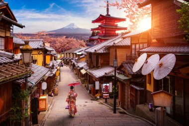 Japonya imajında seyahat için arka plan kavramı
